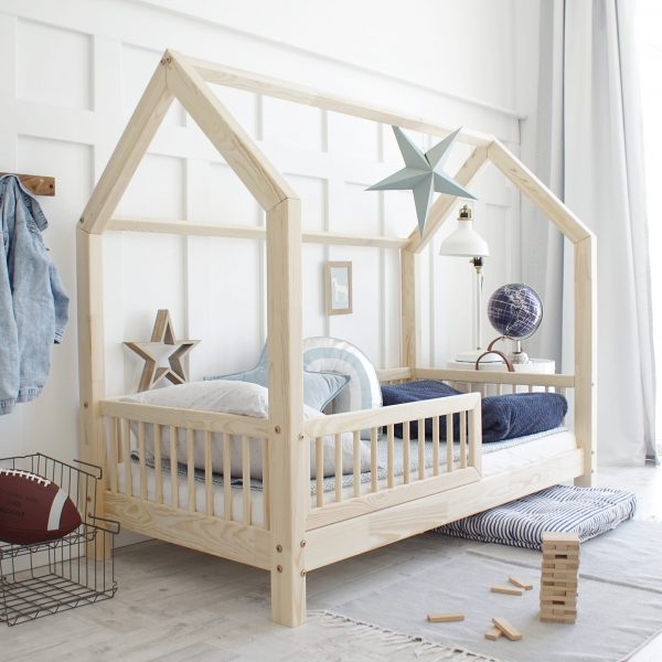 Łóżko domek Pioli 160x80 naturalne drewno ( szybka wysyłka) styl skandynawski