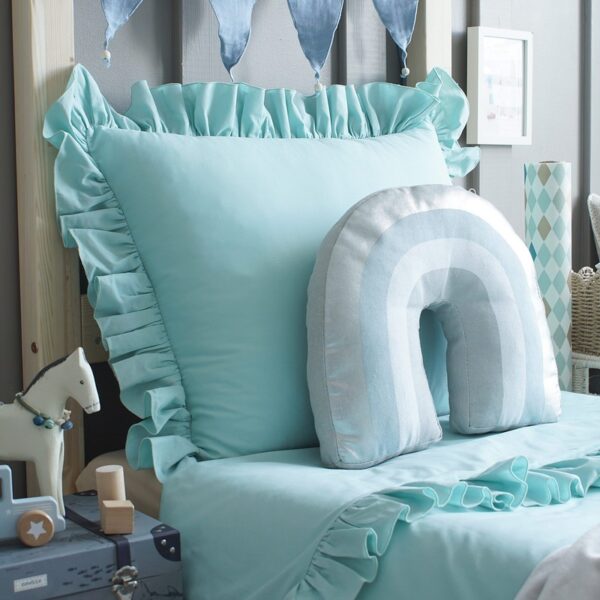 Pościel bawełniana Miętowa Z Falbaną