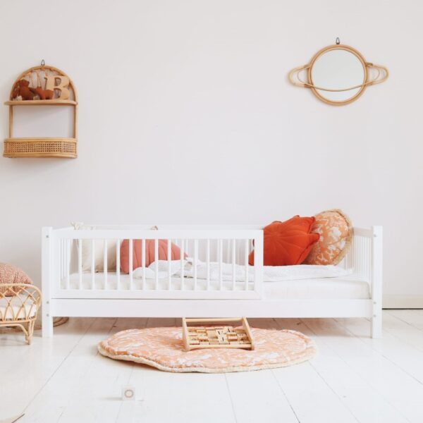 Łóżko Basic Alto z barierką szczebelki 2/3 długości 190x90 białe (szybka wysyłka)