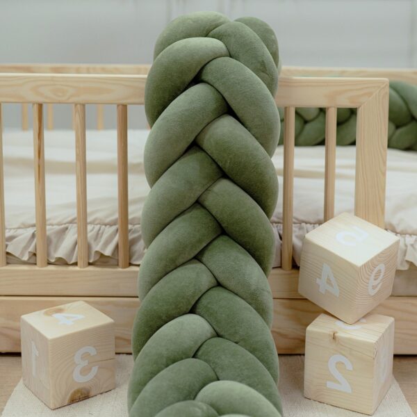 Ochraniacz do łóżeczka warkocz kłos Eukaliptus velvet