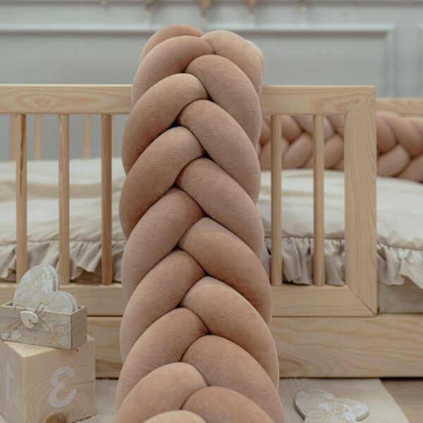 Ochraniacz do łóżeczka warkocz kłos Latte velvet