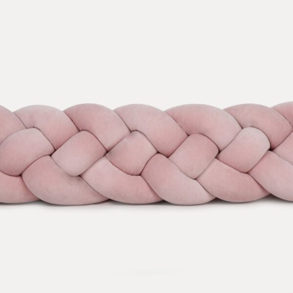 Ochraniacz do łóżeczka 4 pasma w kolorze Pudrowy Róż